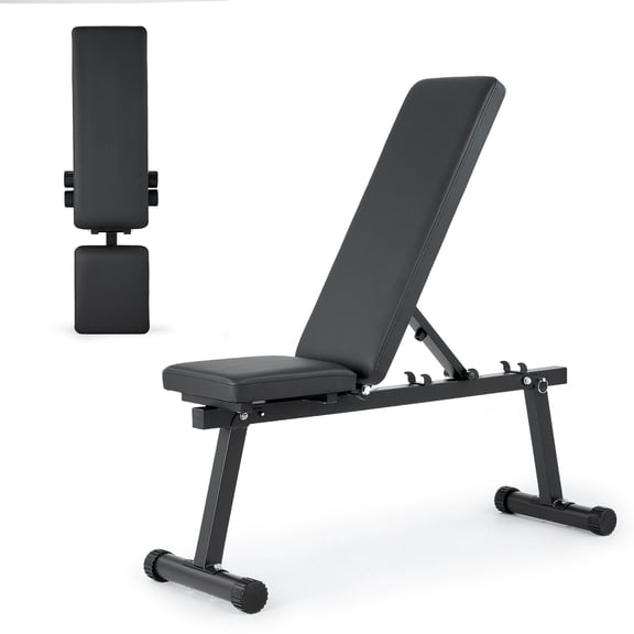 Ataujin Adjustable Foldable Weight Bench, Workout Bench Foldable for Home Gym, Full Body Strength Training Bench Multi-Position Incline Decline Flat, Space Saving Design