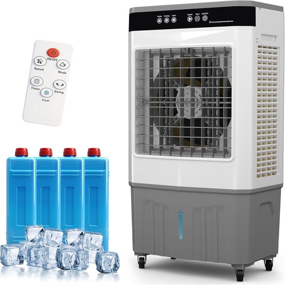 Ataujin Evaporative Cooler 8.4 GAL/11.6GAL Swamp Cooler with Touch & Remote Control, 3500 CFM Evaporative Air Cooler, Portable Air Conditioners with 3 Speeds, 120° Oscillation, 12H Timer