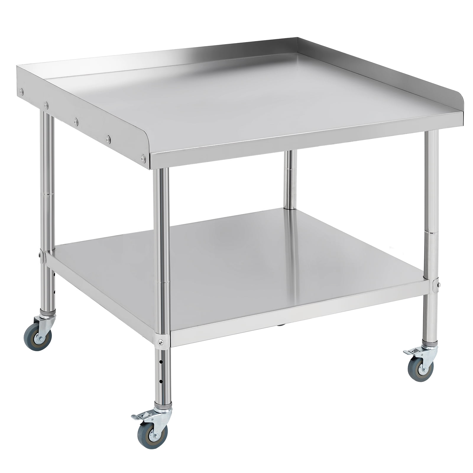 Ataujin Heavy-Duty Stainless Steel Table on Wheels with Removable backsplash. Commercial Food Prep Worktable, A Versatile NSF Commercial-Grade cart for Food Service, Restaurant & Bar