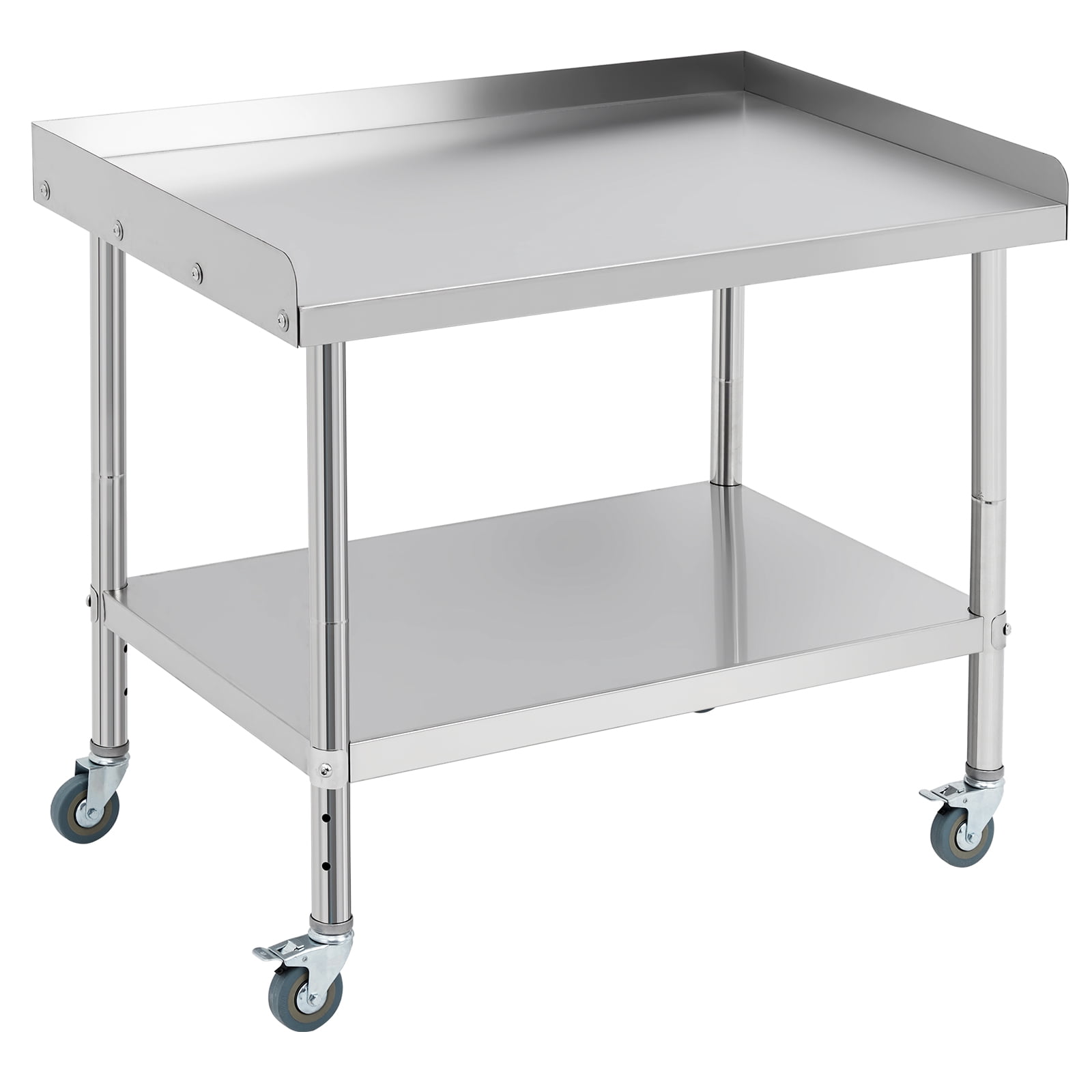 Ataujin Heavy-Duty Stainless Steel Table on Wheels with Removable backsplash. Commercial Food Prep Worktable, A Versatile NSF Commercial-Grade cart for Food Service, Restaurant & Bar