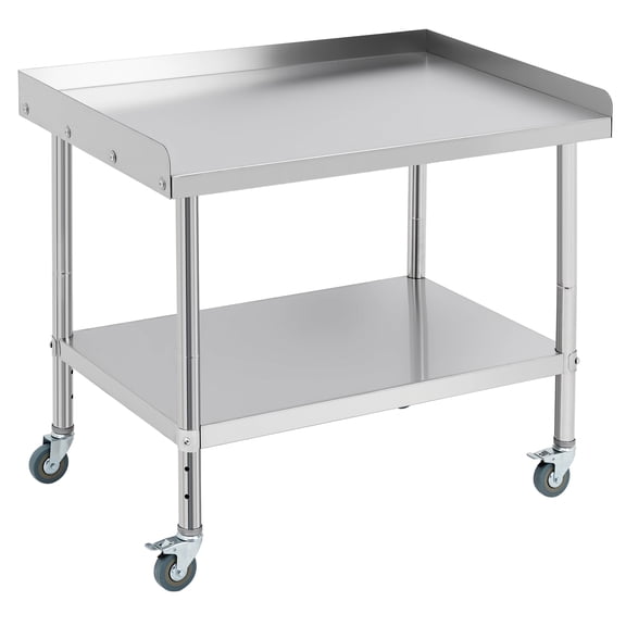 Ataujin Heavy-Duty Stainless Steel Table on Wheels with Removable backsplash. Commercial Food Prep Worktable, A Versatile NSF Commercial-Grade cart for Food Service, Restaurant & Bar