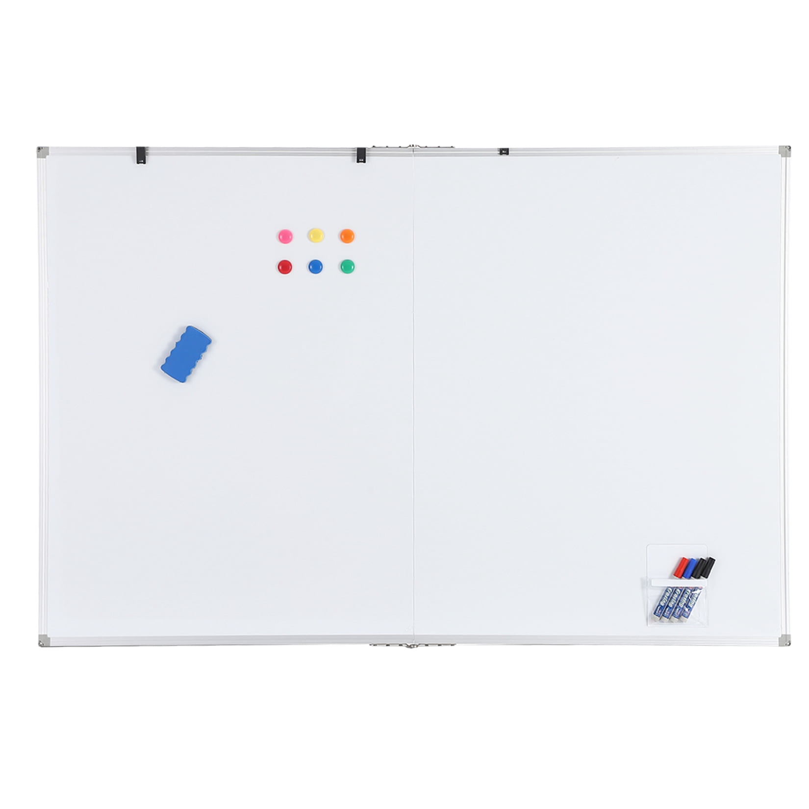 Ataujin Magnetic Whiteboard 60x40 Inch, Large Dry Erase Board with Aluminum Frame & Deep Pen Tray, Hanging Mounted Whiteboard, Smooth Writing Surface for Office, Classroom, Home