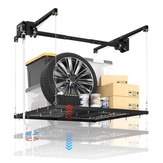Adjustable Ceiling Rack Ataujin Overhead Garage Ceiling Storage Rack, Capacity Adjustable Steel ...