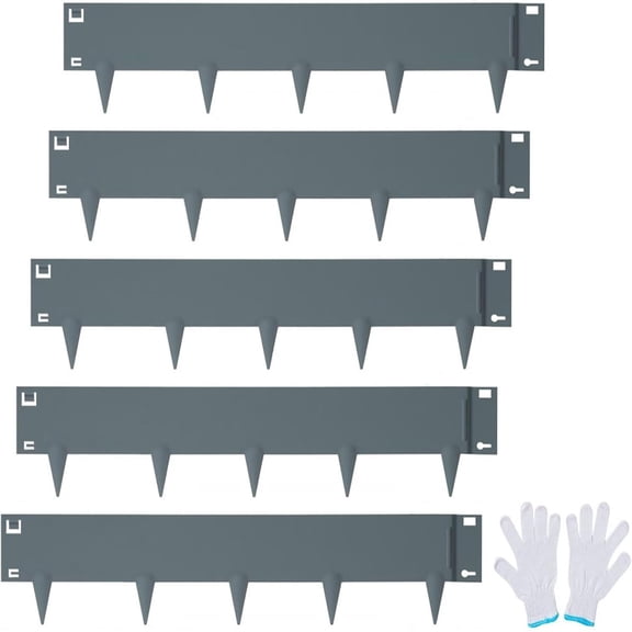 Ataujin Steel Landscape Edging, Weather-Resistant & Pre-Rust Metal Landscape Edging, Hammer-in Metal Edging for Landscaping with Stakes for Yard Pathway & Flower Beds Lawn Edge