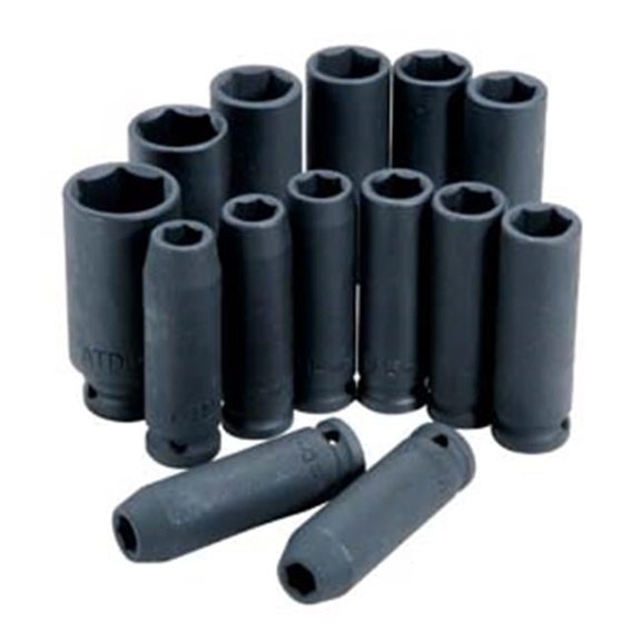 ATD Tools 4301 14 Pc. 1/2" Drive 6 Point Metric Deep Impact Socket Set ATD-4301