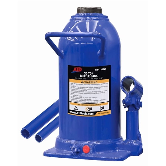 ATD Tools 7367W 30-Ton Heavy-Duty Hydraulic Side Pump Bottle Jack ATD-7367W