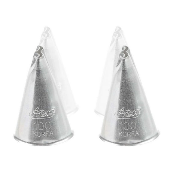 Ateco 100 Ruffle Piping Cake Decorating Tubes, Plain Tips For Bakeware (2 Pc)