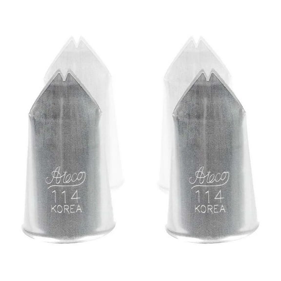 Ateco 114 Leaf Piping Cake Decorating Tubes, Plain Tips For Bakeware (2 Pc)