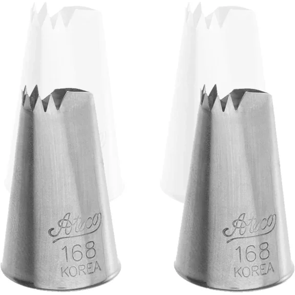 Ateco 168 Left-Handed Curved Petal Piping Tip, Bakeware (2 Pc)