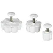 Ateco Daisy Flower Plunger Cutters, Set of 3 Sizes, for Cutting Decorations & Direct Embossing, Spring-loaded Handle, Food Safe Plastic AT1957