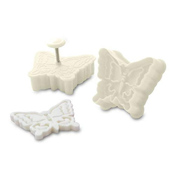 Ateco 1977 Fondant and Dough Plunger Cutter and Embosser, 2-Inch, Butterfly Baking Supply