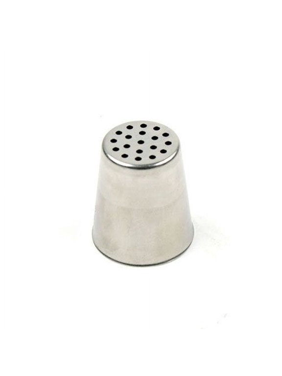 Large Grass Tube Piping Tip, Round Opening, Silver, Stainless Steel