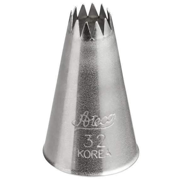 Ateco 32 Open Star Piping Cake Decorating Tubes, Plain Tips For Bakeware 2 Pc