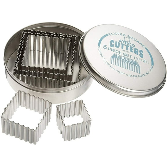Ateco 5 pc Fluted Square Cutter Set