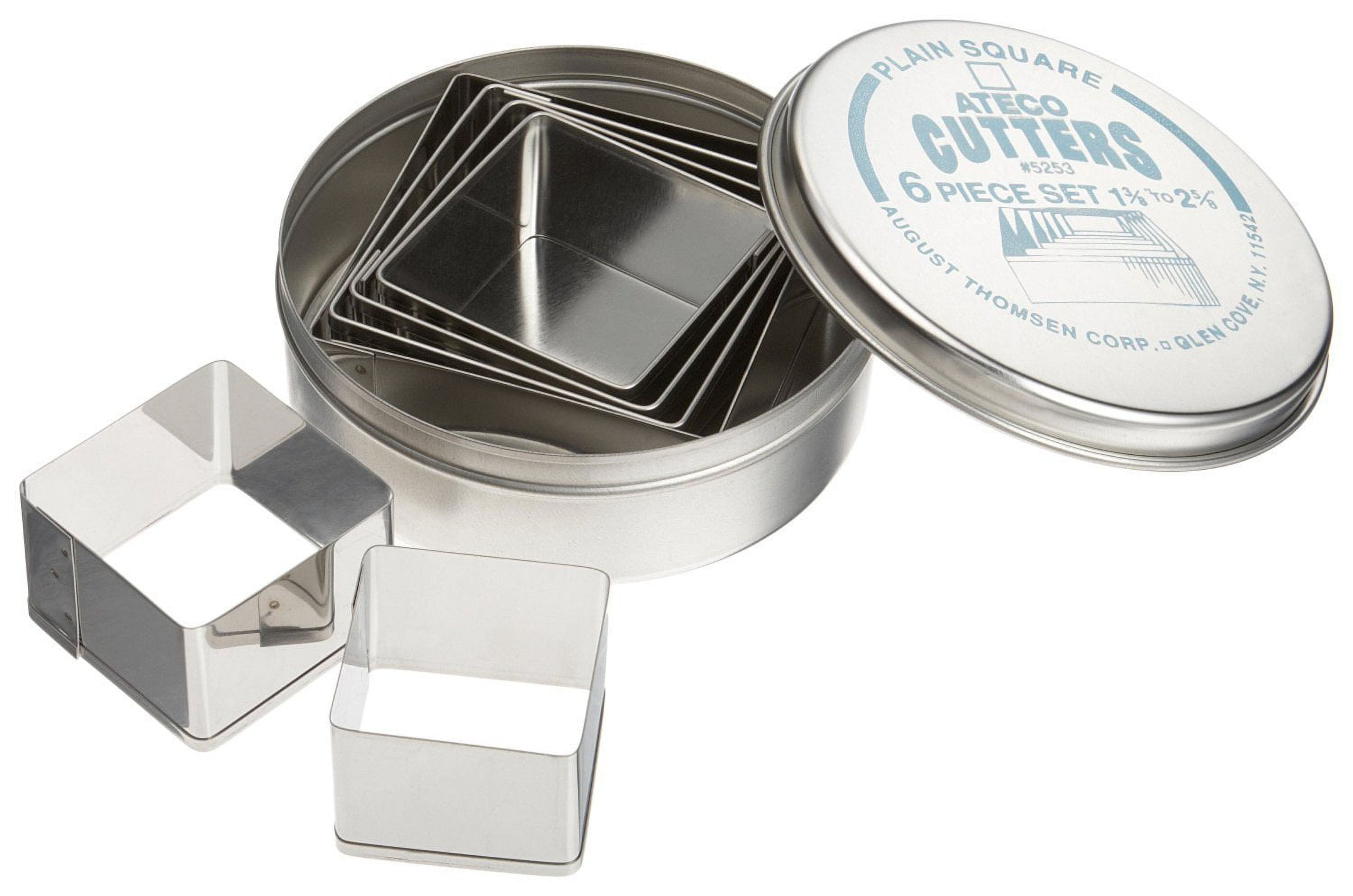 Stainless Steel Square Cookie Cutter Set, 6 Pieces