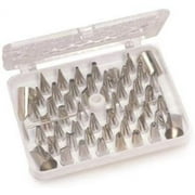 Ateco 55-Piece Stainless Steel Decorating Tube Set with Hinged Storage Box