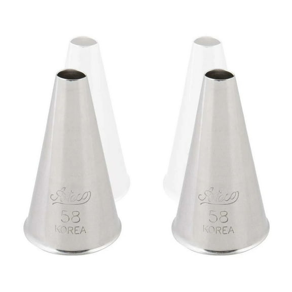 Ateco 58 Oval Piping Cake Decorating Tubes, Plain Tips For Bakeware (2 Pc)