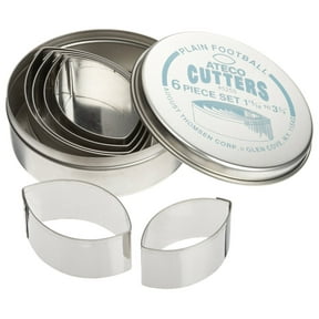 Ateco 6 pc Plain Football Cutter Set