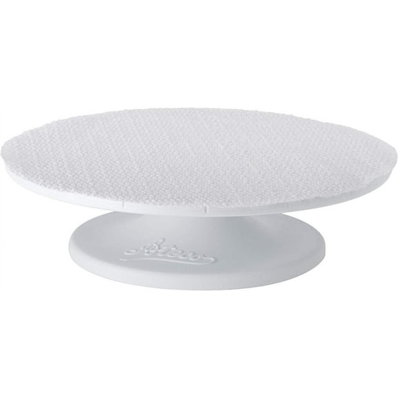 Ateco 610 Revolving Cake Decorating Stand, Plastic Turntable and Base with Non-Slip Pad, 12-Inch Round, White