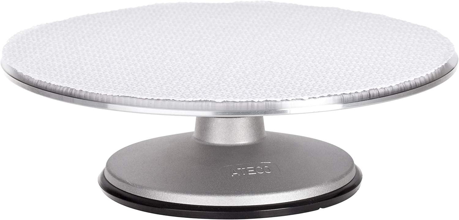 Amazon.com: KUYUEOR Revolving Cake Decorating Turntable Stand -  Professional Aluminum & Non-Slip Revolving Cake Stand Extremely Smooth  Rotating Cake Stand-9inch-12inch-Silver 14 inch : Home & Kitchen