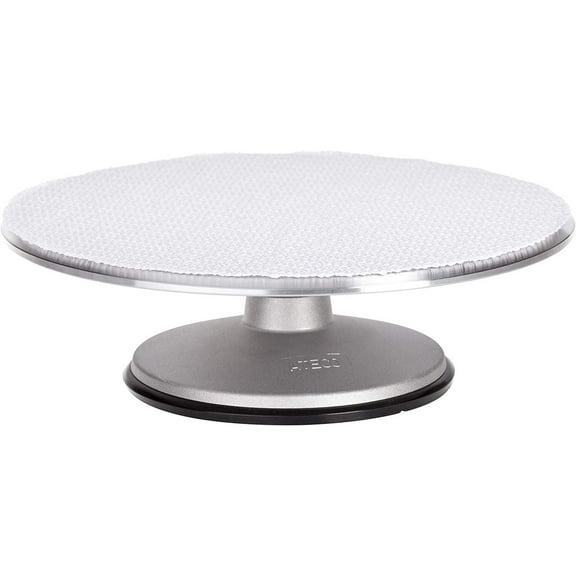 Ateco 613 Revolving Cake Decorating Stand, Aluminum Turntable and Base with Non-Slip Pad, 12-Inch Round