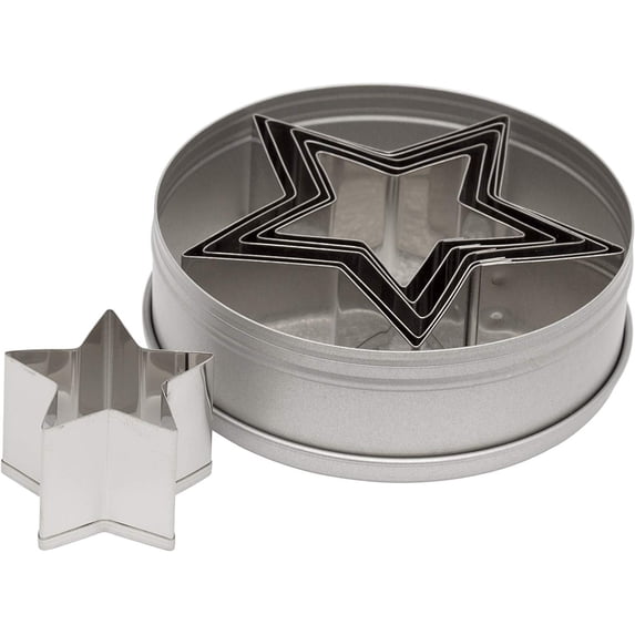 Ateco 7805 Plain Edge Star Cutters 6 Piece Set, Stainless