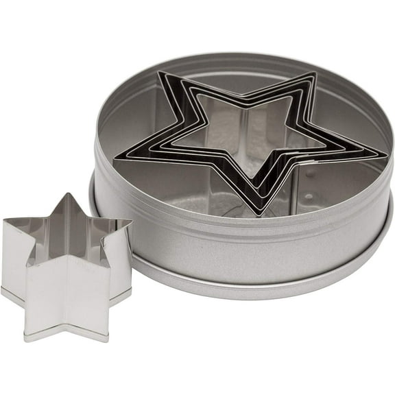 Ateco 7805 Plain Edge Star Cutters 6 Piece Set, Stainless