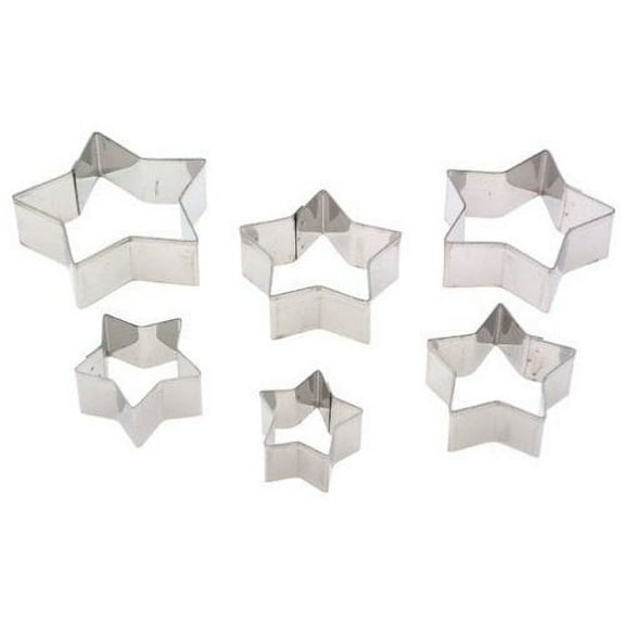 Ateco 7805 Plain Edge Star Cutters in Graduated Sizes, Stainless Steel, 6 Pc Set
