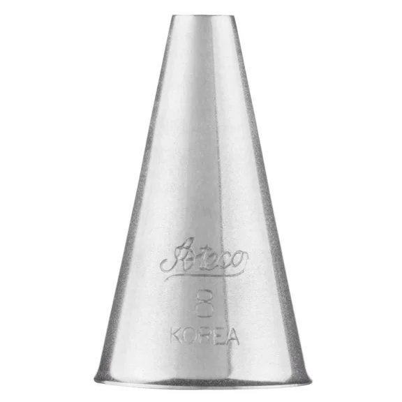 Ateco 8 Piping Cake Decorating Tubes, Plain Tips For Pastry, Bakeware 2 Pc