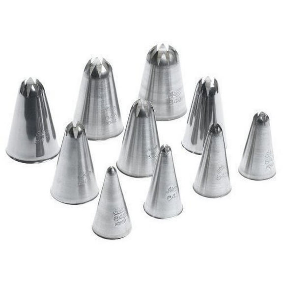 Ateco 850 10-Piece 840-849 Closed Star Pastry Tube Set