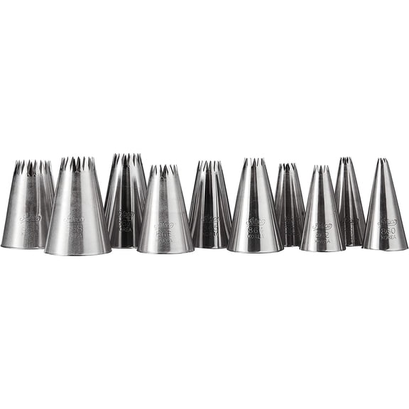Ateco 870 - 10 Piece French Star Tube Set, Stainless Steel Pastry Tips, Sizes 0 - 9$$Home Decor, Kitchen, & Other