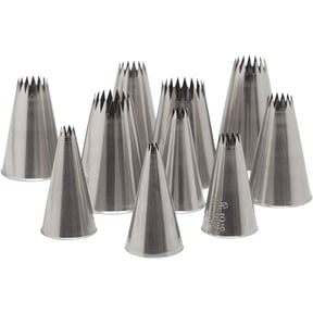 Ateco 870 - 10 Piece French Star Tube Set, Stainless Steel Pastry Tips, Sizes 0 - 9