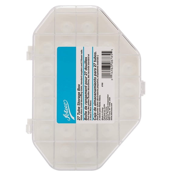 Ateco 8785 Tube Storage Box, 27-Compartments for Small & Medium Decorating Tubes