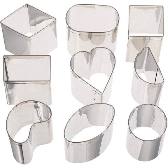Ateco 9 pc Petit Four Stainless Steel Cutter Set