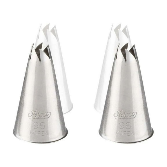 Ateco 96 Swirl Top Piping Cake Decorating Tubes, Plain Tips For Bakeware (2 Pc)