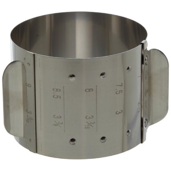 Ateco Adjustable Ring Mold, 5 Sizes in 1 Mold, Stainless Steel, 2.15-Inches High