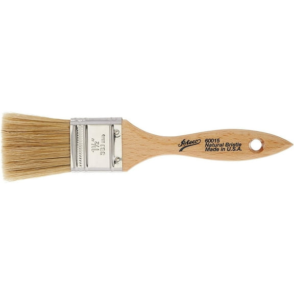 Ateco 60015 Pastry Brush, 1.5-Inch Wide Head with Natural White Boar Bristles, Stainless Steel Ferrule & Wood Handle
