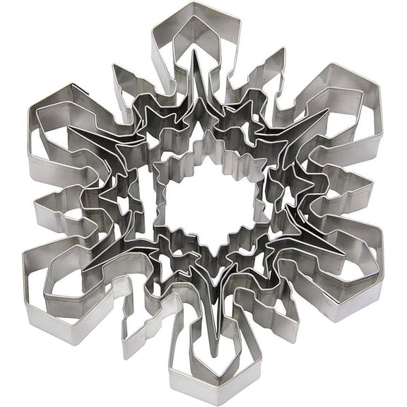 Ateco Plain Edge Snowflake Cutter Set in Assorted Shapes & Sizes, Stainless Steel, 5 Pc Set,4843