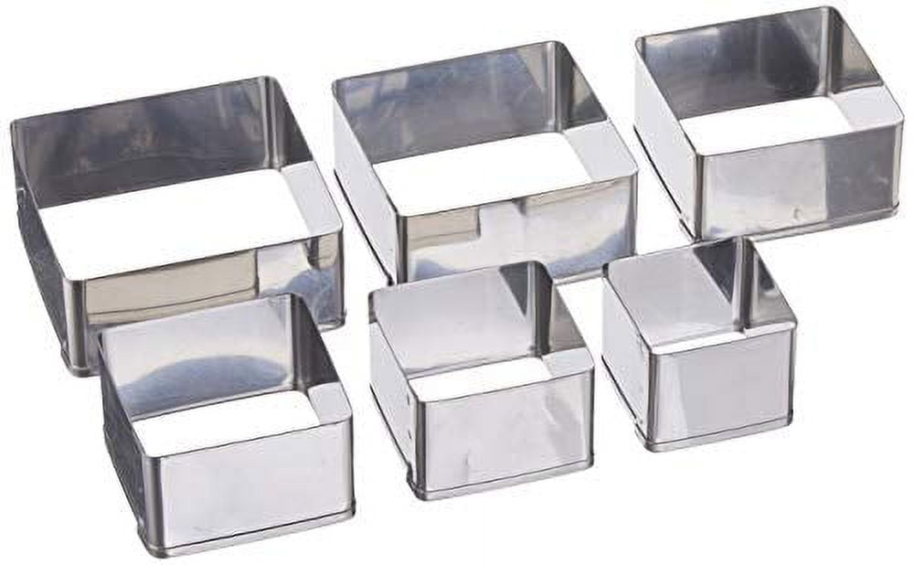 Stainless Steel Square Cookie Cutter Set, 6 Pieces