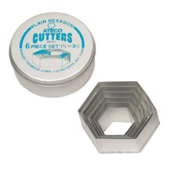 Ateco Plain Hexagon Cutter Set 6pc
