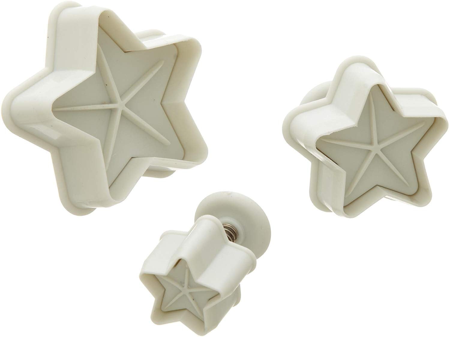 White Plastic Star Shaped Cookie Cutter Set