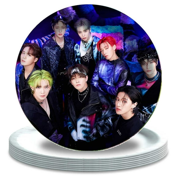 Ateez Paper Plates Birthday Decorations Party Supplies Tableware Disposable Dinnerware