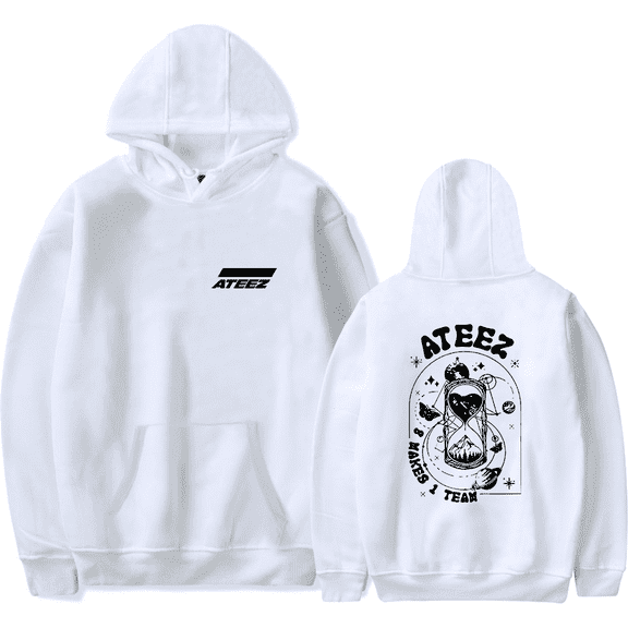 Ateez Merch Hoodie 8 Makes 1 Team Stellar Hourglass Kpop Hoodies Fashion Men Women Sweatshirt Tracksuit Pullover Coat Tee Fans Gift