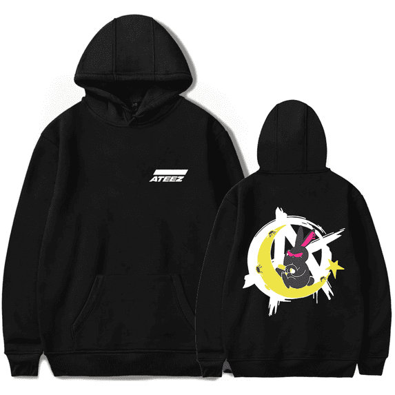 Ateez Merch Hoodie Crazy Form Rabbit Mito Moon Kpop Hoodies Fashion Men Women Sweatshirt Tracksuit Pullover Coat Tee Fans Gift