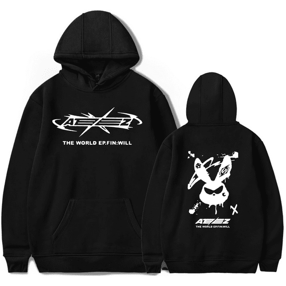 Ateez Merch Hoodie The World EP.Fin: Will Tour Kpop Hoodies Fashion Men Women Sweatshirt Tracksuit Pullover Coat Tee Fans Gift