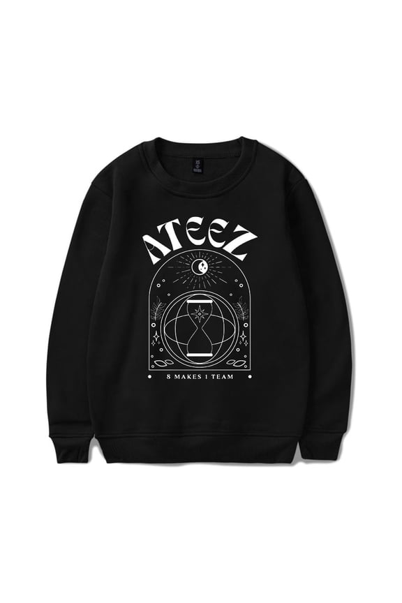 Ateez Merch Sweatshirt 8 Makes 1 Team Kpop Long Sleeve Hoodie Fashion Men Women Tracksuit Pullover Coat Fans Gift