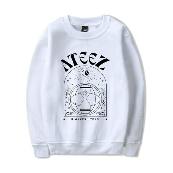 Ateez Merch Sweatshirt 8 Makes 1 Team Kpop Long Sleeve Hoodie Fashion Men Women Tracksuit Pullover Coat Fans Gift