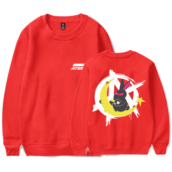 Ateez Merch Sweatshirt Crazy Form Rabbit Mito Moon Kpop Long Sleeve Hoodie Fashion Men Women Tracksuit Pullover Coat Fans Gift