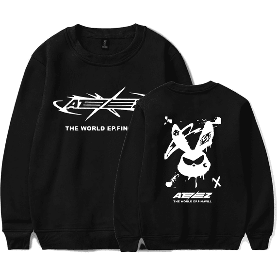 Ateez Merch Sweatshirt The World EP.Fin: Will Tour Kpop Long Sleeve Hoodie Fashion Men Women Tracksuit Pullover Coat Fans Gift