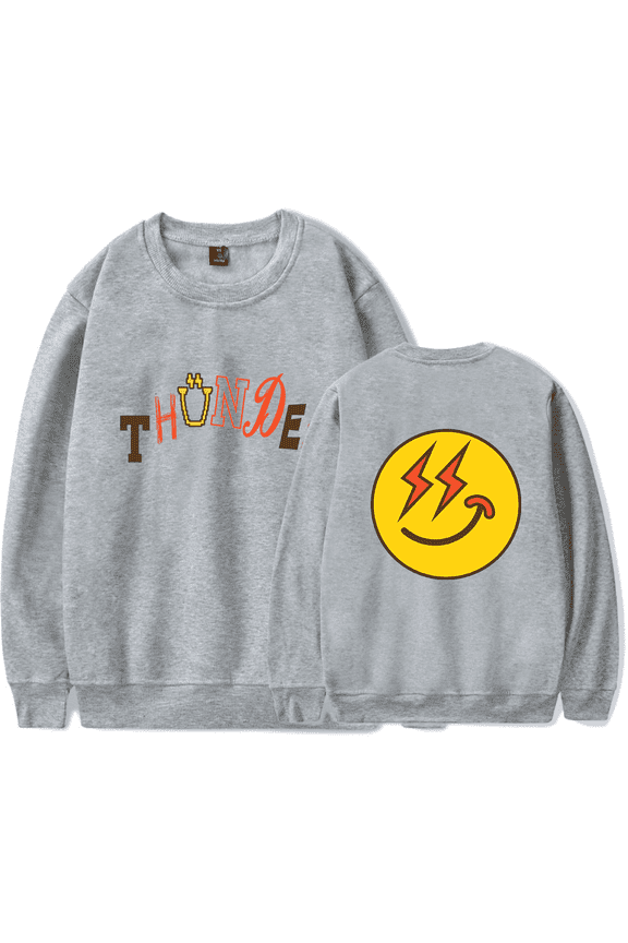 Ateez Merch Sweatshirt Thunder 2024 Smiley Crewneck Long Sleeve Hoodie Fashion Men Women Tracksuit Pullover Coat Fans Gift